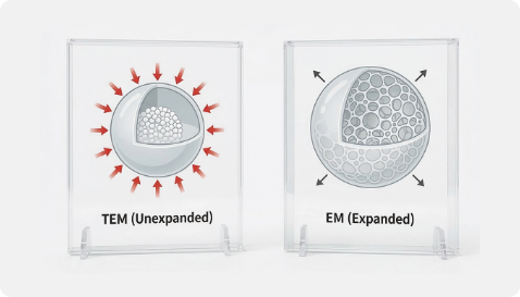 열을 가하면 팽창하는 열팽창성 마이크로스피어 소재 이미지